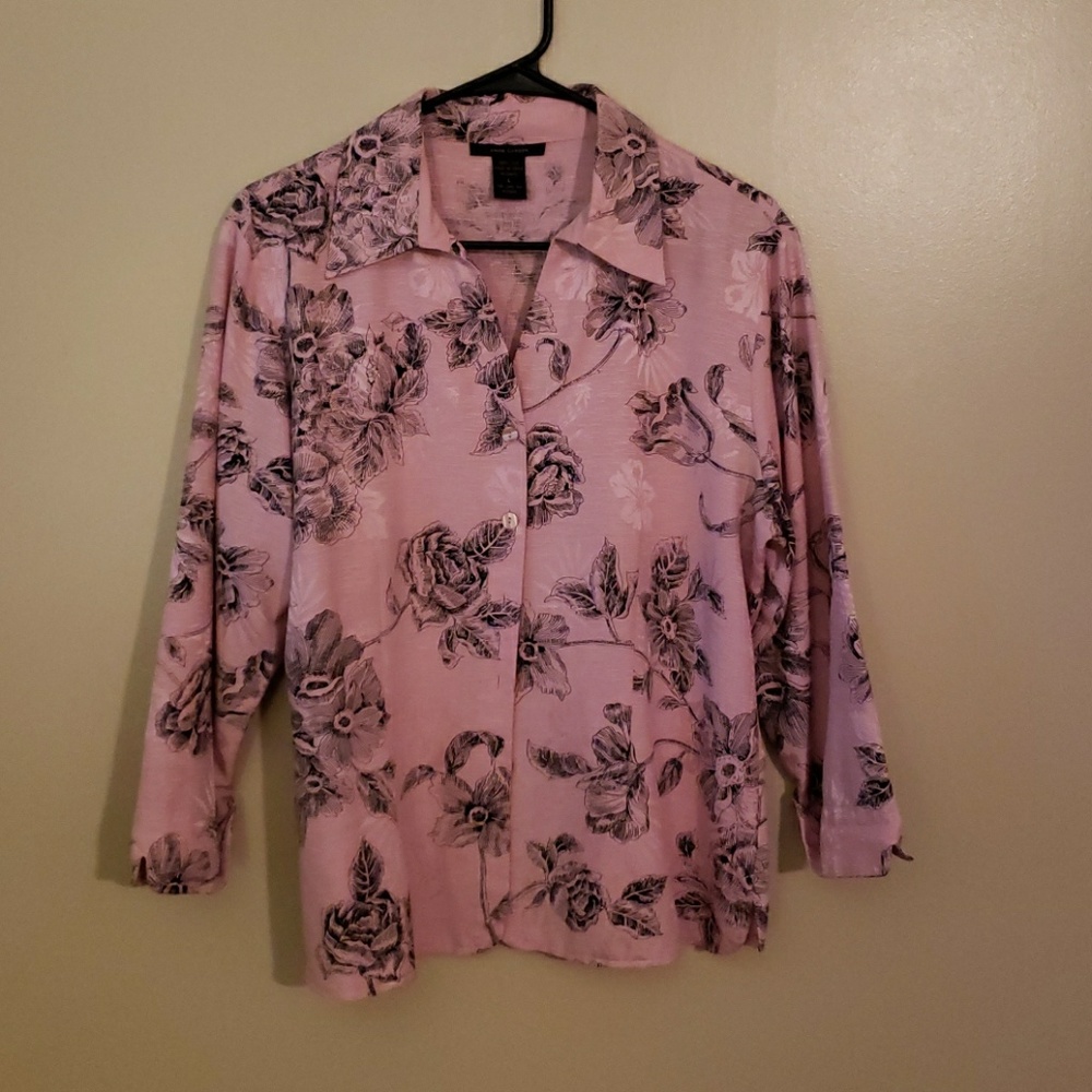 Ann Carson Pink Floral Size Large